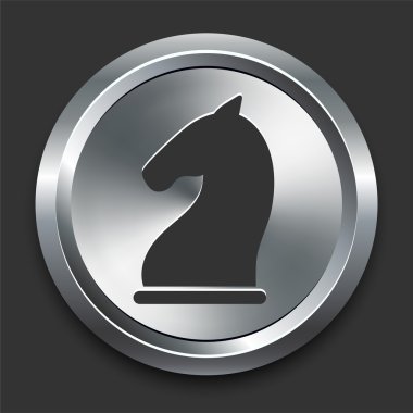 Horse Chess Icon on Metal Internet Button clipart