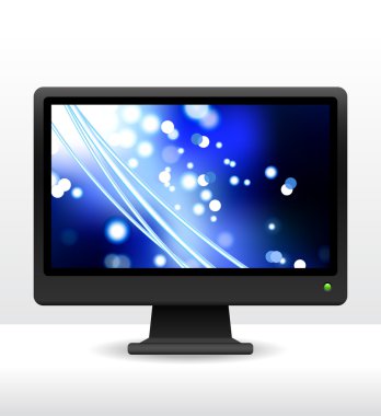 computer monitor with fiber optic internet background clipart