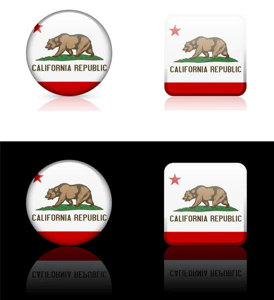 Icône de Californie sur le bouton Internet — Image vectorielle