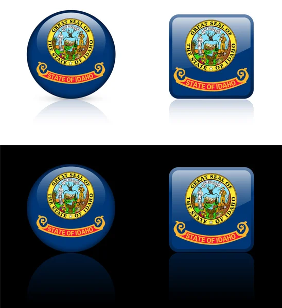 Idaho Flag Icon on Internet Button — Stock Vector