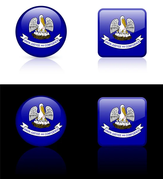 Icône du drapeau de la Louisiane sur le bouton Internet — Image vectorielle