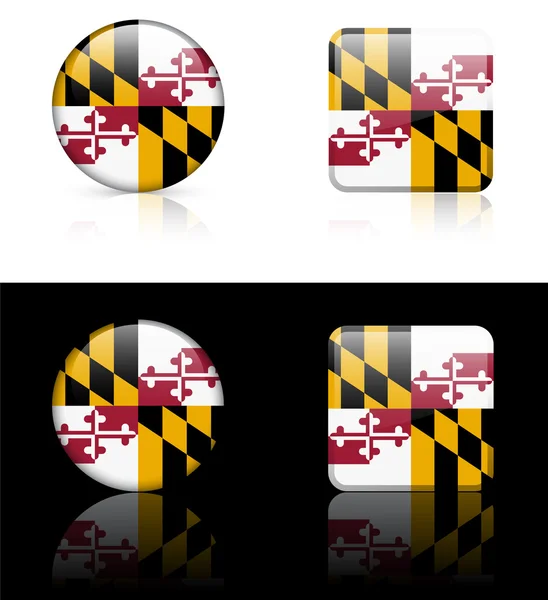 Maryland Flag Icon on Internet Button — Stock Vector