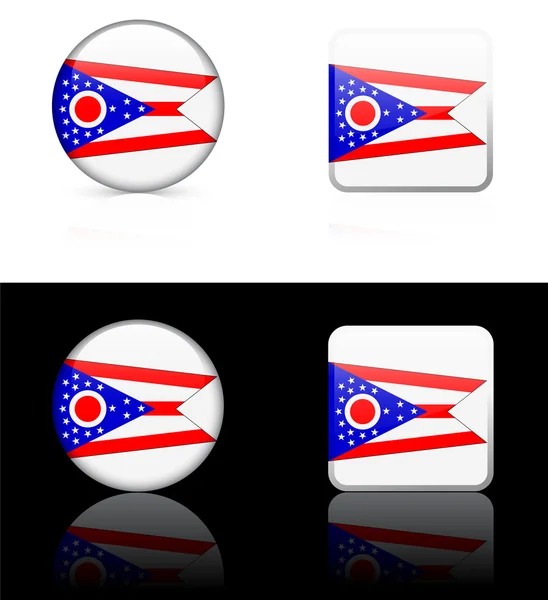 Ohio Flagge Symbol auf Internet-Taste — Stockvektor