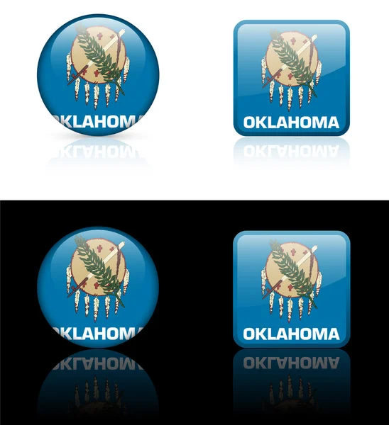 Icono de bandera de Oklahoma en el botón de Internet — Vector de stock