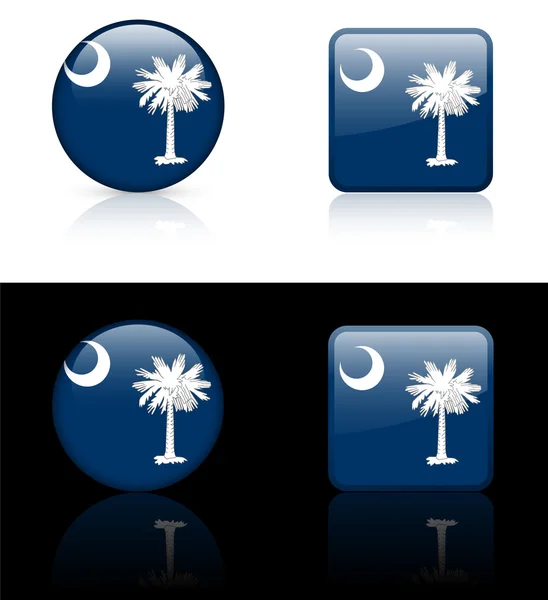 Icône de drapeau de Caroline du Sud sur le bouton Internet — Image vectorielle