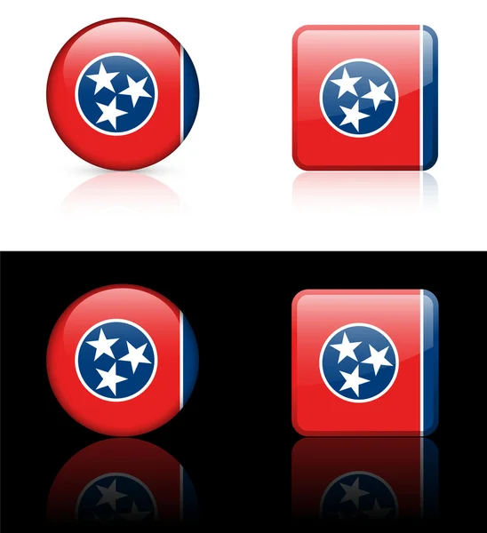 Icône du drapeau du Tennessee sur le bouton Internet — Image vectorielle