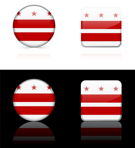 Washington dc vlajka ikonu na tlačítko internet — Stockový vektor