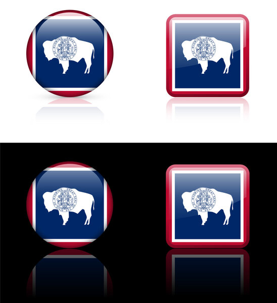 Wyoming Flag Icon on Internet Button