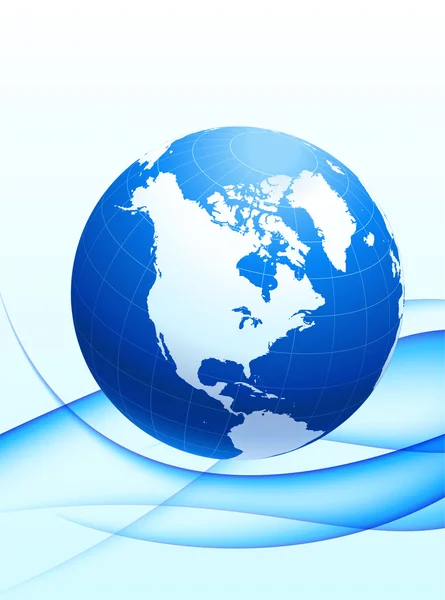 Globe sur fond bleu abstrait — Image vectorielle