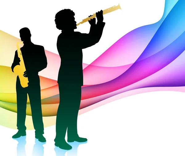 Live Band on Colorful Abstract Background — Stock Vector
