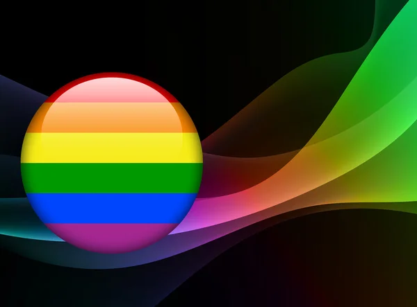 Ícone de arco-íris gay no botão Internet — Vetor de Stock