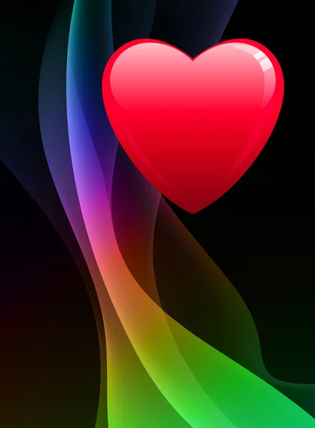 Coeur sur fond abstrait — Image vectorielle