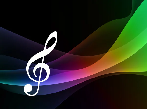 Музична нотатка на фоні абстрактного спектру — стоковий вектор