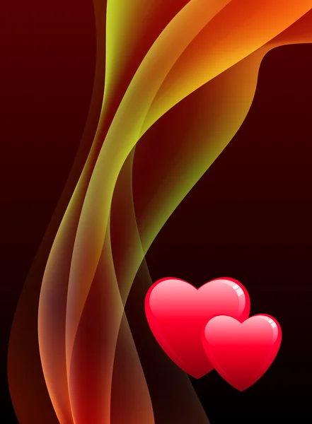 Серця на помаранчевий абстрактним фоном — стоковий вектор