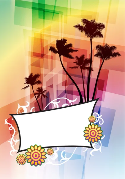 Tropical Frame on Abstract Background — Stock Vector