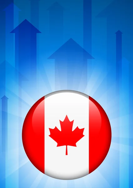 Het pictogram van de vlag van Canada op internet knop — Stockvector