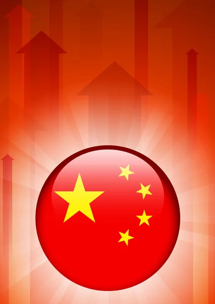 Chiny flaga ikona internet przycisk — Wektor stockowy