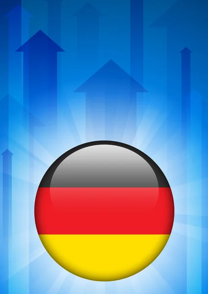 Ícone de bandeira da Alemanha no botão Internet — Vetor de Stock