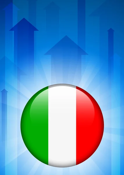 Italy Flag Icon on Internet Button — Stock Vector