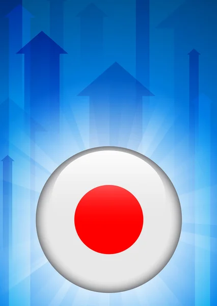 Japan Flag Icon on Internet Button — Stock Vector