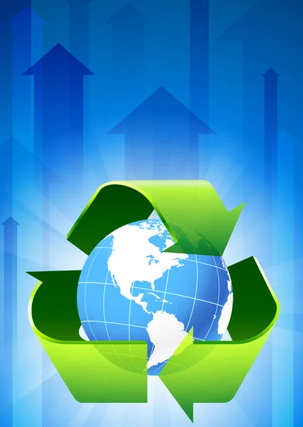 Recycler sur fond Flèche bleue — Image vectorielle