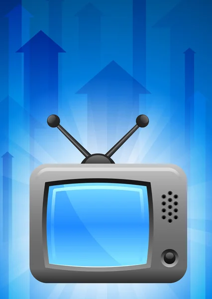Television on Blue Arrow Background — Stock Vector