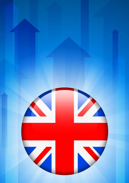 United Kingdom Flag Icon on Internet Button — Stock Vector