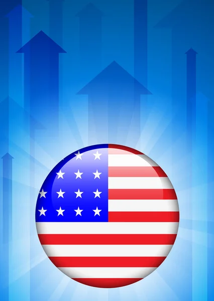 Символ флага США на кнопке Internet — стоковый вектор