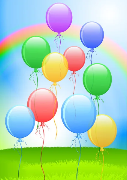 Luftballons auf Internet-Hintergrund — Stockvektor