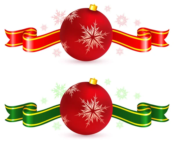 Red ornament decoration with ribbon — Stockvector