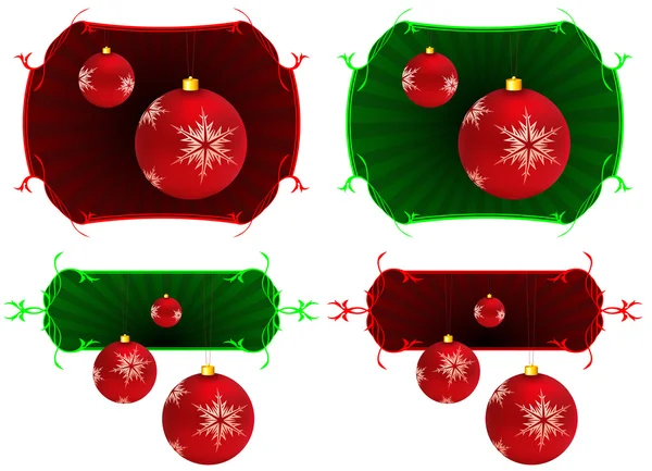 Красный орнамент с праздничными рамками — стоковый вектор