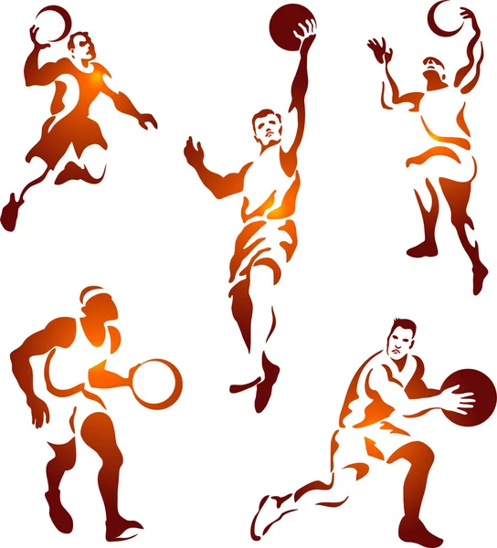 Collection des joueurs de basket-ball — Image vectorielle