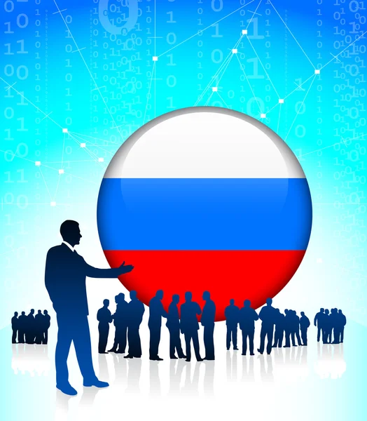 Företagsledare med ryska internet-knappen — Stock vektor