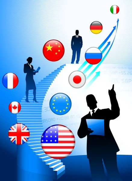 Business Tema with Internet Flag Buttons Background — Stock Vector