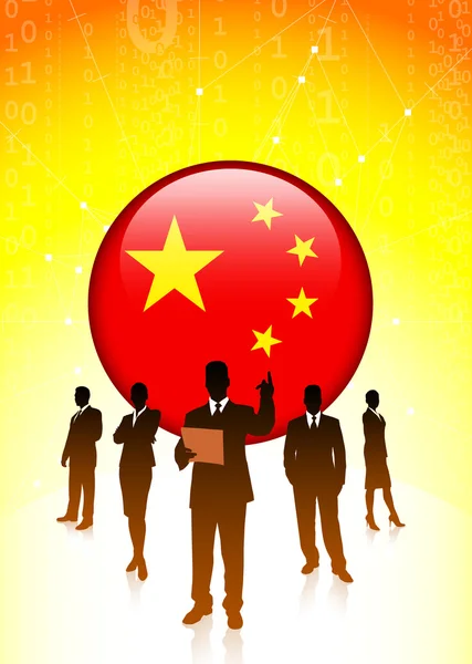 Equipe de negócios econômica chinesa — Vetor de Stock