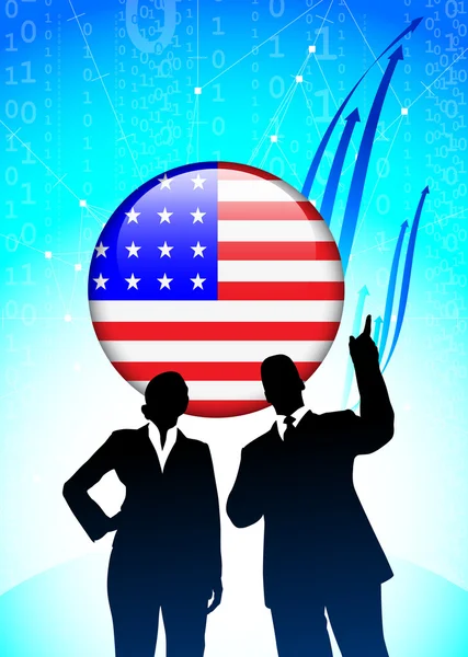 Americký obchodní tým na finanční zázemí — Stockový vektor