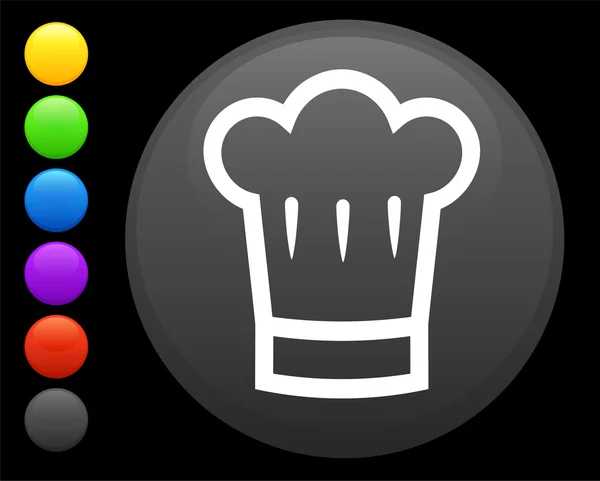 Ikona kapelusz kucharz na cały internet przycisk — Wektor stockowy