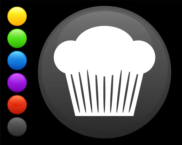 Muffin pictogram op ronde internet knop — Stockvector