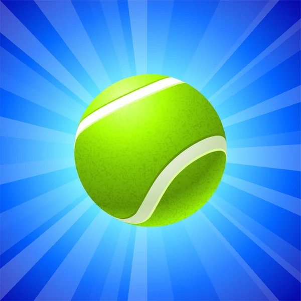 Palla da tennis su sfondo blu — Vettoriale Stock