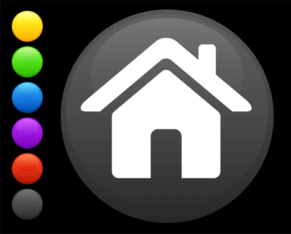 Icona della casa sul pulsante internet rotondo — Vettoriale Stock