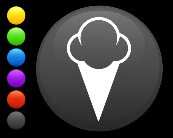 Ice cream icon on round internet button — Stock Vector