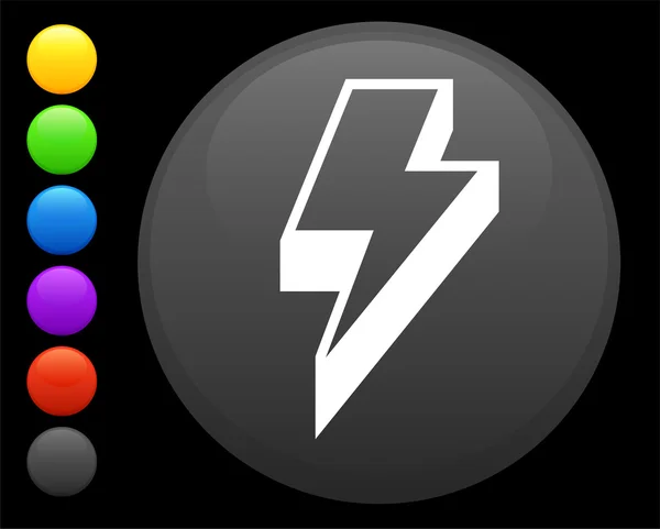 Ícone de iluminação no botão redondo internet —  Vetores de Stock