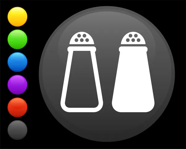 Icono de sal y pimienta en el botón redondo de Internet — Archivo Imágenes Vectoriales