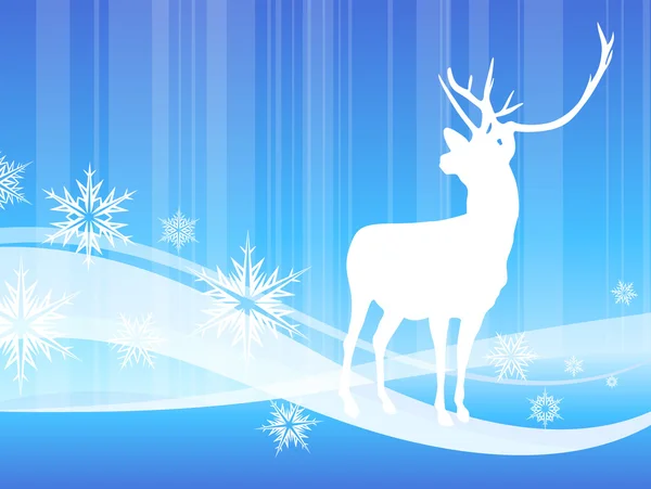 stock vector Deer on abstract winter background