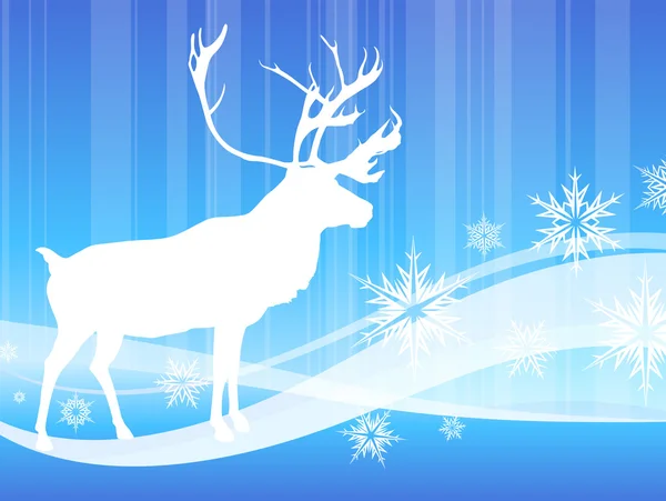 stock vector Deer on abstract winter background