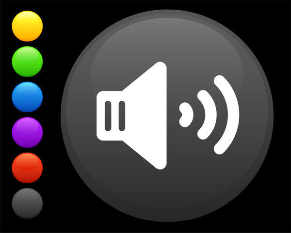 volume icon on round internet button