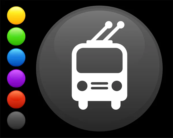 Icône du métro sur le bouton internet rond — Image vectorielle