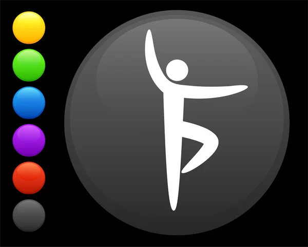 Икона балета на круглой кнопке интернета — стоковый вектор