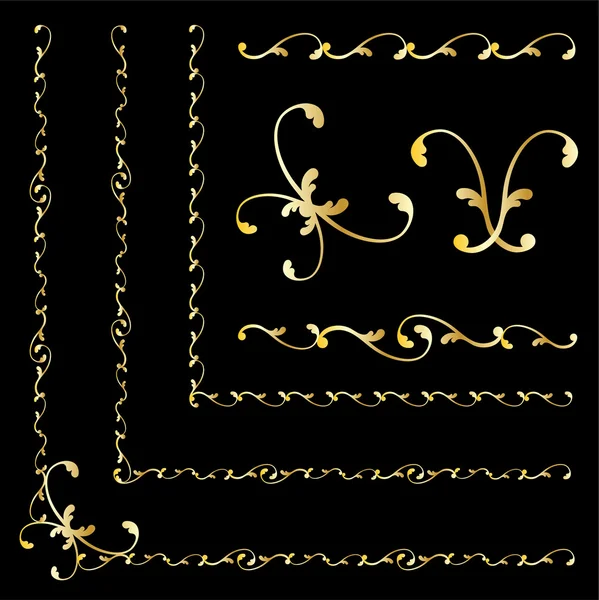 Elementos de diseño decorativo dorado — Archivo Imágenes Vectoriales