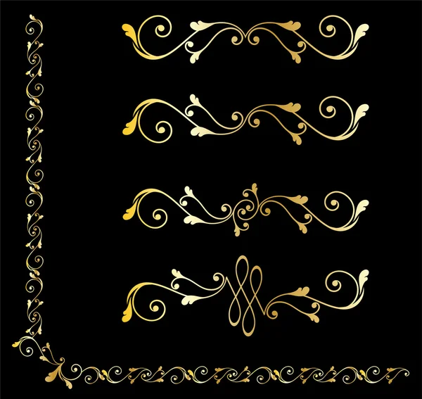 Goldene dekorative Designelemente — Stockvektor